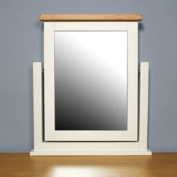 Elm Home And Garden Cream/off White Oak Dressing Table Mirror 69Cm High X 60Cm Wide X 6Cm Deep Fully Assembled - thumbnail 1