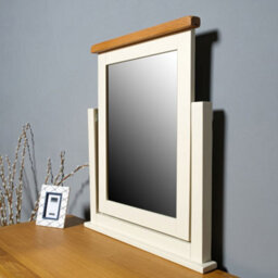 Elm Home And Garden Cream/off White Oak Dressing Table Mirror 69Cm High X 60Cm Wide X 6Cm Deep Fully Assembled - thumbnail 3