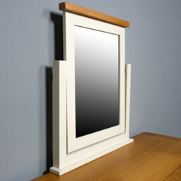 Elm Home And Garden Cream/off White Oak Dressing Table Mirror 69Cm High X 60Cm Wide X 6Cm Deep Fully Assembled - thumbnail 2