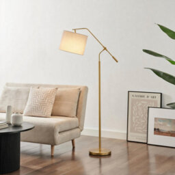 Furniturebox Uk Claudia Brass Standing Floor Lamp - thumbnail 2