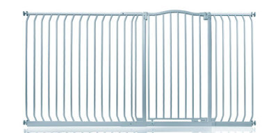 Safetots Extra Tall Curved Top Safety Gate, 198Cm - 207Cm, Matt Grey, Extra Tall 100Cm In Height, Pressure Fit Stair Gate - image 1