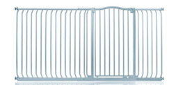 Safetots Extra Tall Curved Top Safety Gate, 198Cm - 207Cm, Matt Grey, Extra Tall 100Cm In Height, Pressure Fit Stair Gate - thumbnail 1
