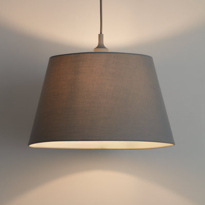 GoodHome Lokombi Light Grey Fabric Dyed Conical Light Shade (D)40Cm - image 1