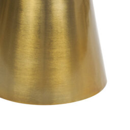 Wyld And Coco Modern Glam Side Table - White Marble Top, Matte Gold Metal Base, 35Cm Round - thumbnail 5