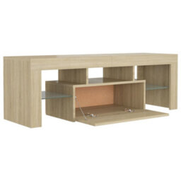 Vidaxl Tv Cabinet With Led Lights Sonoma Oak 120X35X40 Cm - thumbnail 4