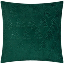 Furn. Festive Trees Embossed Polyester Filled Cushion , 50Cm X 50Cm, Emerald