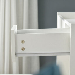 Homcom Dressing Table Set With Flip-Up Mirror Padded Stool Sliding Drawer White - thumbnail 9