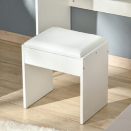 Homcom Dressing Table Set With Flip-Up Mirror Padded Stool Sliding Drawer White - thumbnail 8