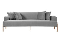 Fmd Furniture Duke Three Seat Sofa - Dove Grey - Brass Legs - thumbnail 1