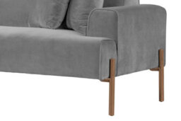 Fmd Furniture Duke Three Seat Sofa - Dove Grey - Brass Legs - thumbnail 4