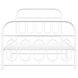 Berkfield Metal Bed Frame Without Mattress With Footboard White 100X190Cm - thumbnail 4