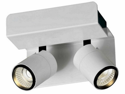 Luminosa Lighting Luminosa Fusion Surface Mounted Spotlight , Wall Light 2 X 7W Led 3000K, 960Lm, Matt White , Black - image 1