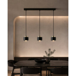 Luminosa Lighting Luminosa Simply Bar Pendant Ceiling Light Black, Gold 3X E27 - thumbnail 2