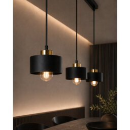 Luminosa Lighting Luminosa Simply Bar Pendant Ceiling Light Black, Gold 3X E27 - thumbnail 3