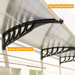 Outsunny Door Canopy Outdoor Awning Rain Shelter For Window Porch, Clear - thumbnail 8