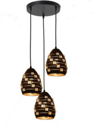 3 Way Pendant Light E27 Base 10Cm Black Metal Lightshade 95Cm Industrial Height Adjustable Ceiling Hanging Lamp For Indoor - thumbnail 8