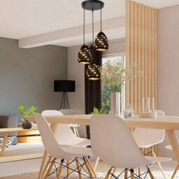 3 Way Pendant Light E27 Base 10Cm Black Metal Lightshade 95Cm Industrial Height Adjustable Ceiling Hanging Lamp For Indoor - thumbnail 6