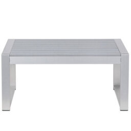 Beliani Garden Coffee Table Salerno 90 Cm 50 Cm Metal Light Grey - thumbnail 4