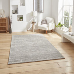 Grey Silver Plain 15mm Thick Modern Rug, Stain-Resistant Rug For Bedroom, Living Room, & Dining Room-120Cm X 170Cm - thumbnail 2