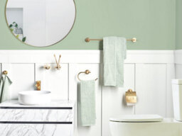Beliani 6-Piece Bathroom Hardware Set Zaruma With Towel Bars And Hooks Gold - thumbnail 2