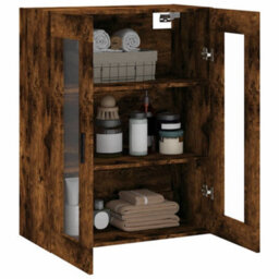 Berkfield Elegant Wall Mounted Cabinet Smoked Oak 69.5X34X90 Cm - thumbnail 5