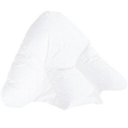 Lancashire Textiles Orthopaedic Batwing Lumbar Support Pillow White Cover - Breathable Cotton Blend Pillowcase, Machine Washable,