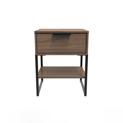 Tamworth Single 1 Drawer Bedside Cabinet In Carini Walnut (Ready Assembled) - image 1