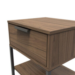 Tamworth Single 1 Drawer Bedside Cabinet In Carini Walnut (Ready Assembled) - thumbnail 4