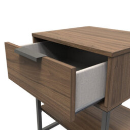 Tamworth Single 1 Drawer Bedside Cabinet In Carini Walnut (Ready Assembled) - thumbnail 5