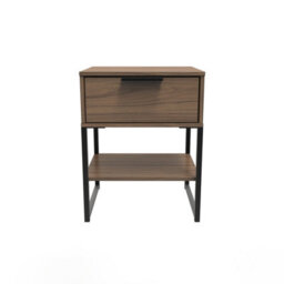 Tamworth Single 1 Drawer Bedside Cabinet In Carini Walnut (Ready Assembled)