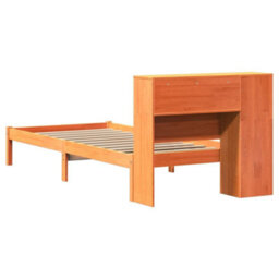 Berkfield Bookcase Bed Without Mattress Wax Brown 100X200 Cm Solid Wood Pine - thumbnail 8