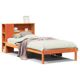 Berkfield Bookcase Bed Without Mattress Wax Brown 100X200 Cm Solid Wood Pine - thumbnail 2