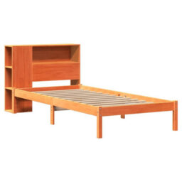 Berkfield Bookcase Bed Without Mattress Wax Brown 100X200 Cm Solid Wood Pine - thumbnail 3