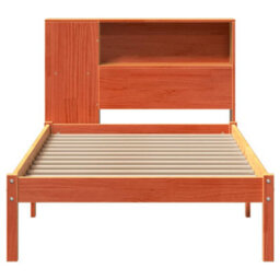 Berkfield Bookcase Bed Without Mattress Wax Brown 100X200 Cm Solid Wood Pine - thumbnail 4