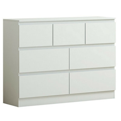 Eco Living Carlton Matt White Chest Of Drawers 7 Drawer Merchant - image 1
