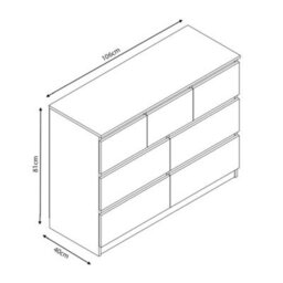 Eco Living Carlton Matt White Chest Of Drawers 7 Drawer Merchant - thumbnail 3