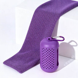 "Purple Cooling Sports Towel 11.8""x31.5"", Quick Dry Microfiber Ice Towel, Absorbent Towel For Gym Running Camping Travel" - thumbnail 1