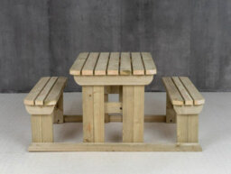 Arbor Garden Solutions Abies Wooden Picnic Bench And Table Set, Rounded Outdoor Dining Set (4Ft, Natural Finish) - thumbnail 3