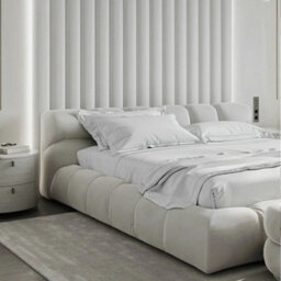 Ciara Boucle Upholstered  Ivory Bed Frame - thumbnail 3
