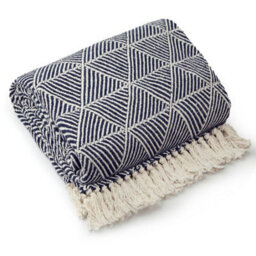 Emma Barclay Zahra Blanket/throw For Sofa Chair Bed Navy 178X254Cm - thumbnail 1