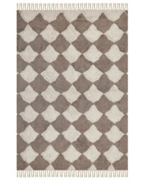 Wyld And Coco Cotton Soft Area Rug 160 X 230 Cm - Brown Beige Geometric Tassel Boho-Oriental Style - thumbnail 1