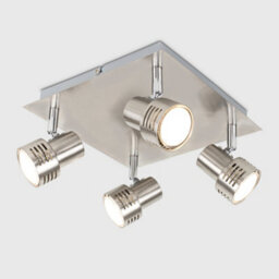 Valuelights Silver Ceiling Bar Spotlight Includes 4 X Gu10 Led Warm White 3000K Bulbs - thumbnail 2