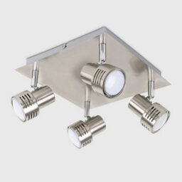 Valuelights Silver Ceiling Bar Spotlight Includes 4 X Gu10 Led Warm White 3000K Bulbs - thumbnail 4