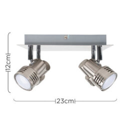 Valuelights Silver Ceiling Bar Spotlight Includes 4 X Gu10 Led Warm White 3000K Bulbs - thumbnail 5