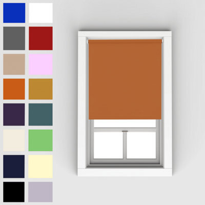 Caecus Blinds Blackout Roller Blind Burnt Orange 90Cm - image 1