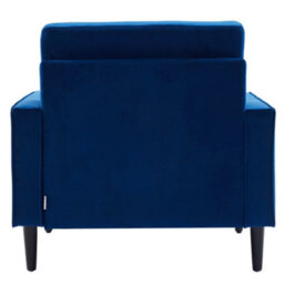 Living And Home Mid-Century Blue Fleece Fabric Single Sofa Armchair With Armrest Pillow - thumbnail 4