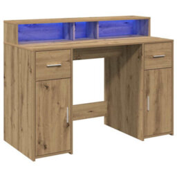 Walplus Desk With Led Lights Artisian Oak 120X55X91 Cm Engineered Wood - thumbnail 5