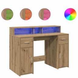 Walplus Desk With Led Lights Artisian Oak 120X55X91 Cm Engineered Wood - thumbnail 2