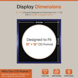 "16X16"" Purple Sleek Vinyl Record Frame With Black Mount For 12 Inch Lp Disc - Ak Frames" - thumbnail 2