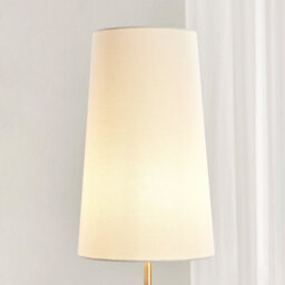 Furniturebox Uk Astrid Floor Lamp With White Shade And Rattan Brass Base - thumbnail 5